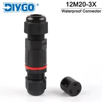ip68 outdoor waterproof cable connector 3 pin terminal adapter screw pin connector led light connectors diameter 3 11mm
