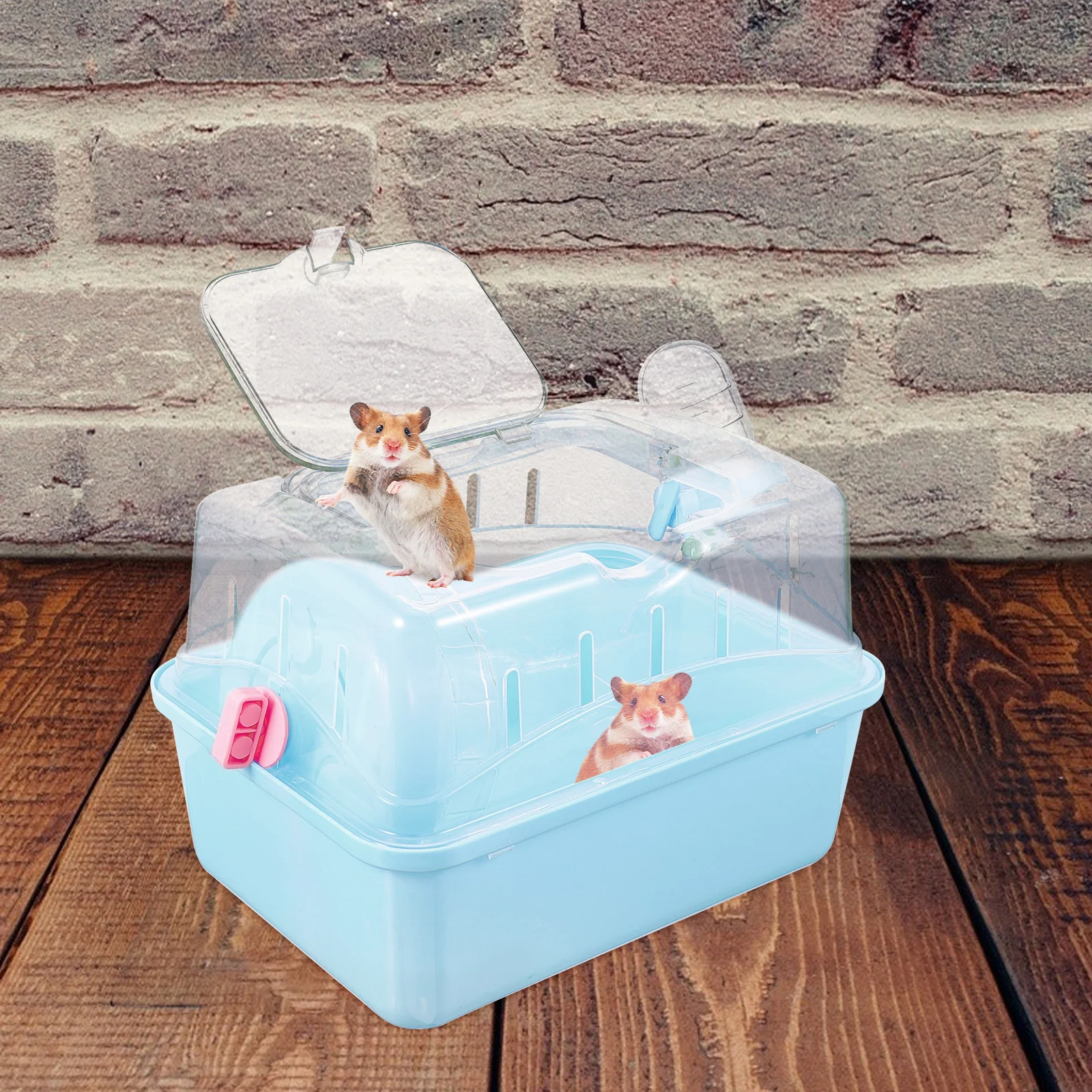 

Small Animal Cage Plastic Pet Go Out Box Portable Outdoor Carrier Travel Hamster Cage Handles Hedgehog Hamster Rat Bearded