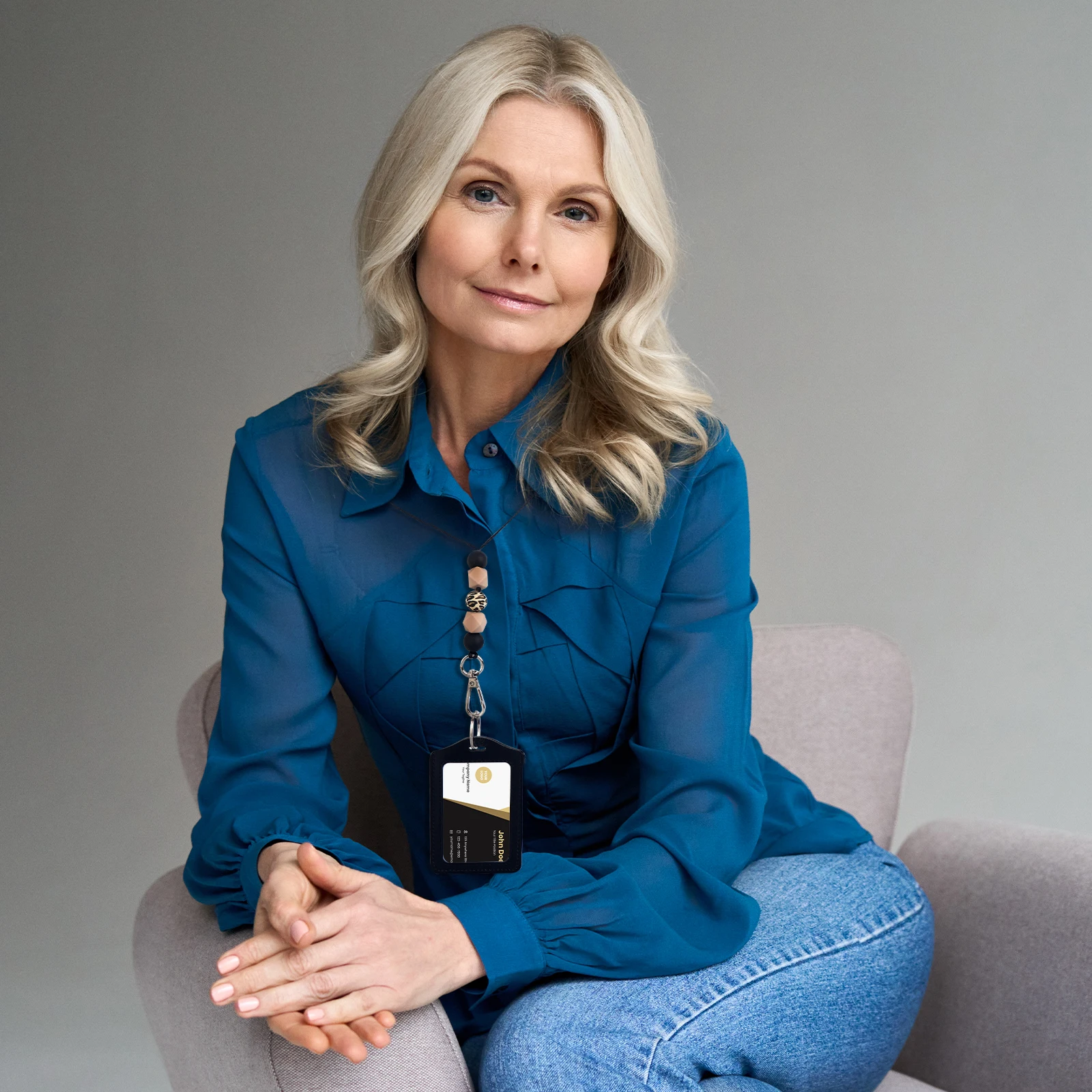 

Badge Lanyard for Women, 2 Set Fashion Silicone Beaded Lanyard Breakaway Lanyard