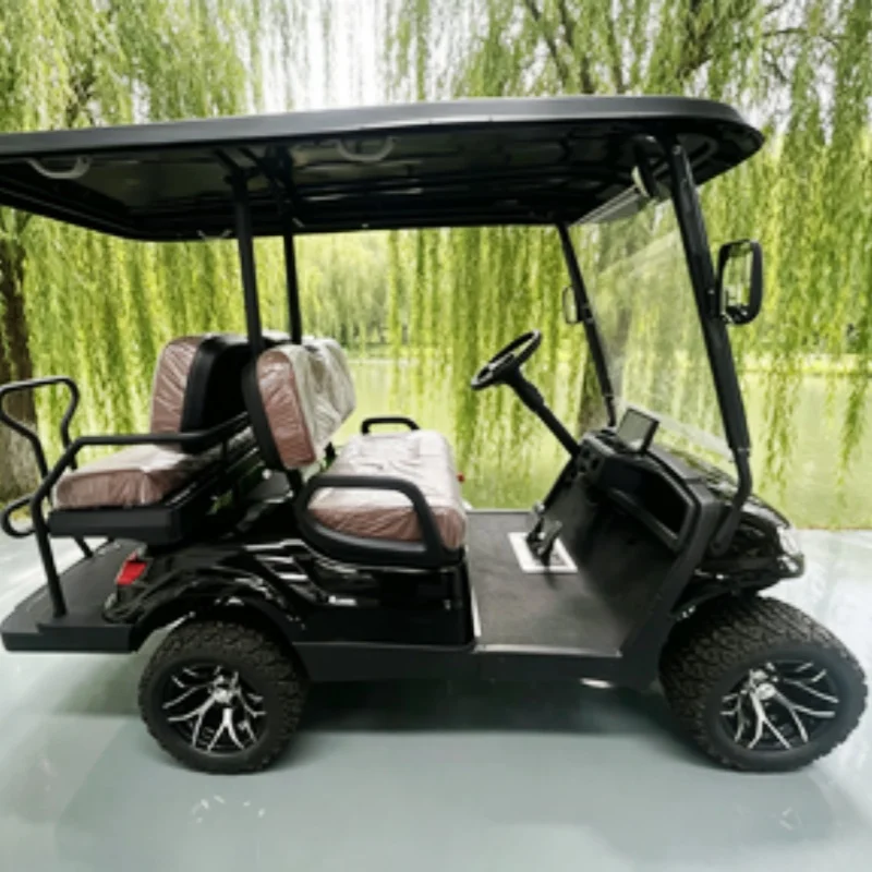 Фото Электрический гольф-кар Lithium Battery Club на 2 места для продажи, транспорт для охоты, с местом для стояния, держателем для гольф-сумки и 2 ведрами для песка №3