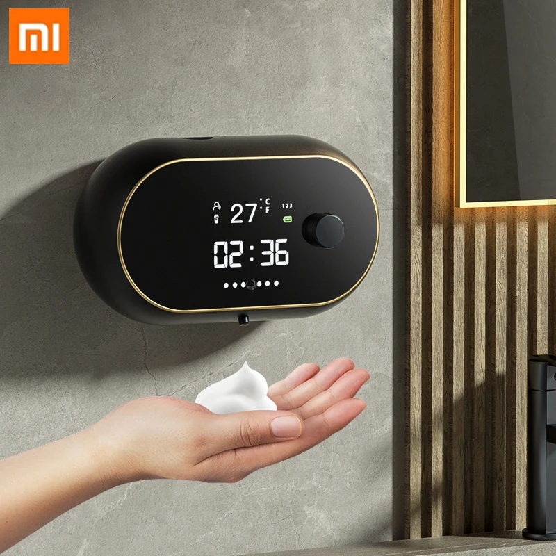 New Xiaomi Youpin Foam Soap Dispensers Time Temperature Display Human Body Induction Hand Wash Waterproof Auto Liquid Soap Dispe