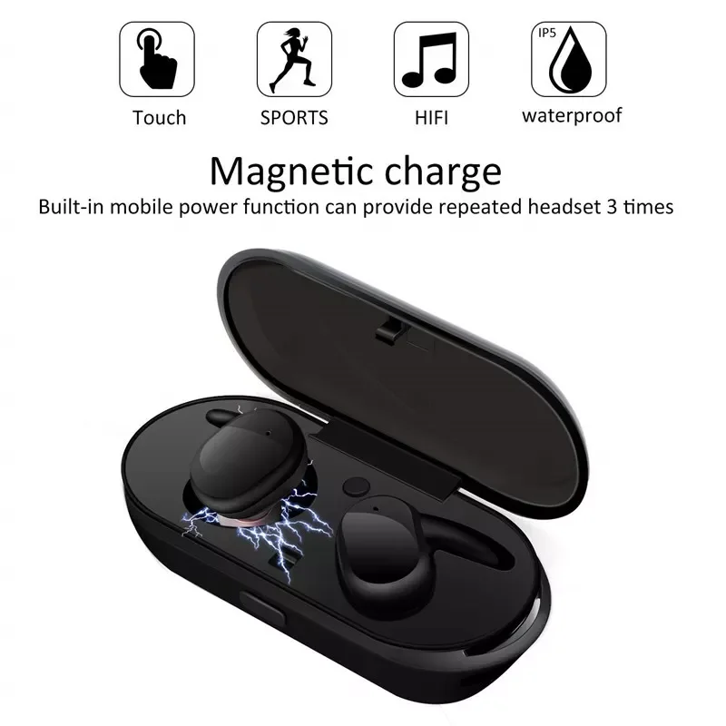 

Newcomfortable The newOriginal TWS Y30 Wireless Headphones 5.0 Smart Phone Bluetooth Earphones Touch control 9D Sound Earbuds No