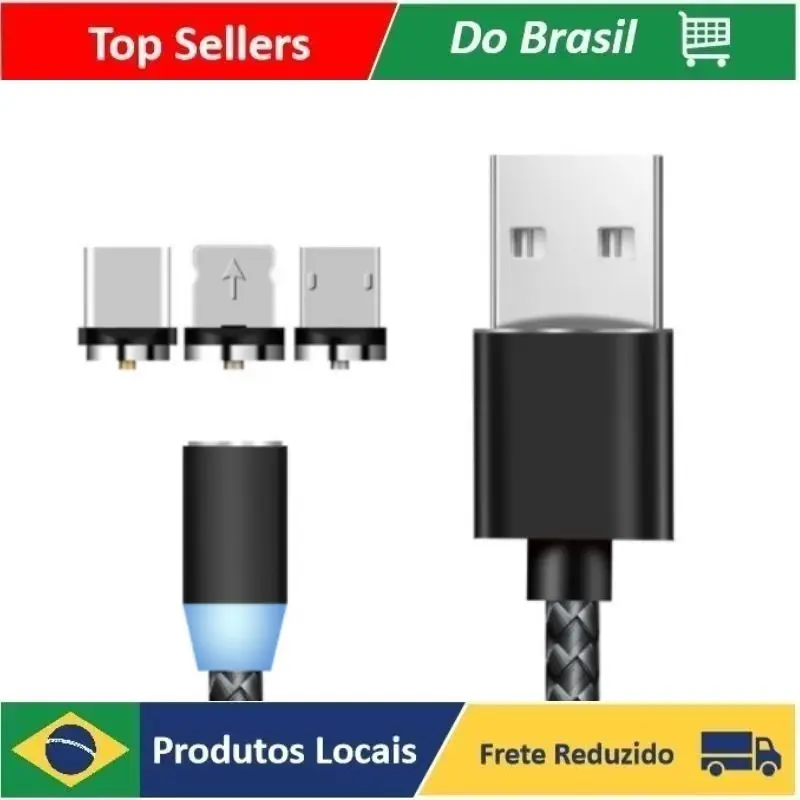 

Natal Cabo Magnético Usb 3 Em 1 IPhone Android V8 E Tipo C Carregador Promoções