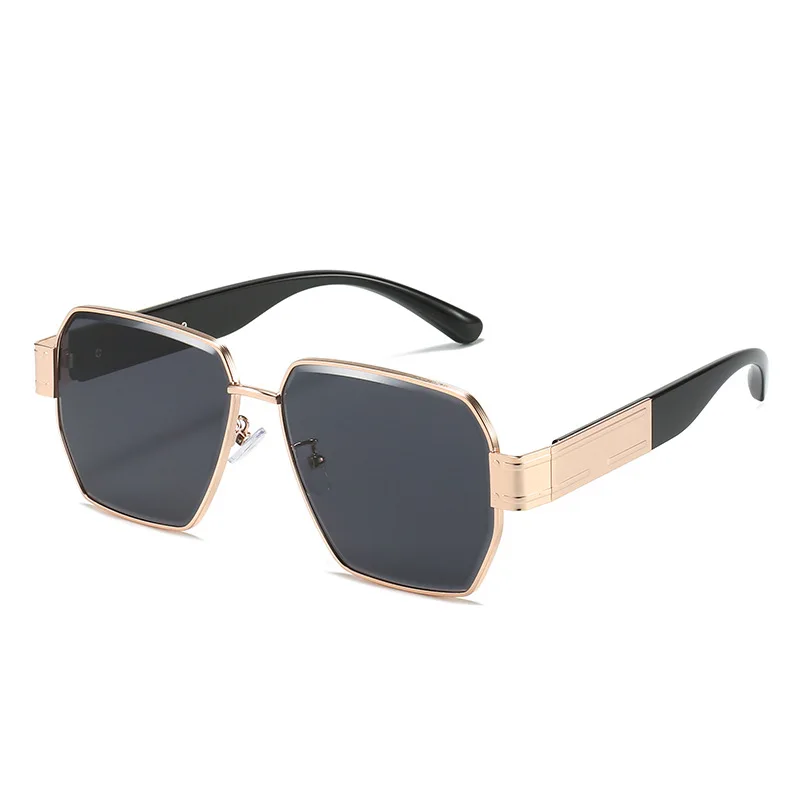 

2022 New Large Frame Sunglasses Fashion Double Beam Polymorphism Metal Sunglasses Gradient Street Shooting Trend Sunglasses