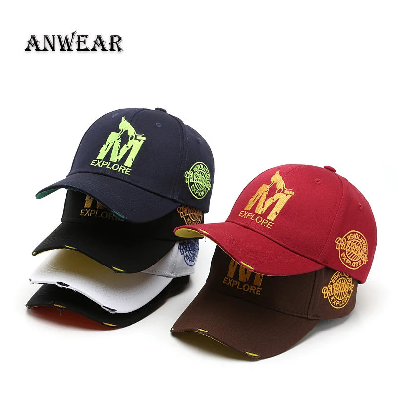 

ANWEAR Cotton Baseball Cap for Men and Women Wolf FashionW Embroidery Hat Cotton Soft Top Caps Casual Retro Snapback Hats Unisex