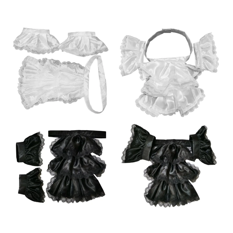 

MXMB Steampunk Colonial Jabot Lace Satin Ruffled False Collar and Cuffs Women Men Kid Party Halloween Costume Accessories