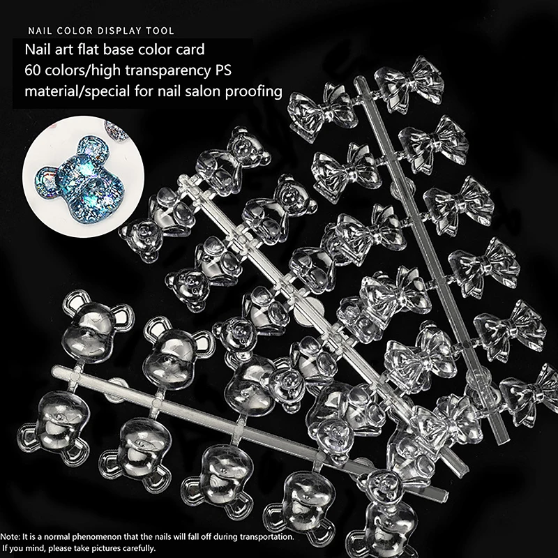 

50/60Colors False Nail Tips Nail Polish Palette Stand Show Tools Flat-Bottom Manicure Solid Clear Acrylic Nail Art Display Tool