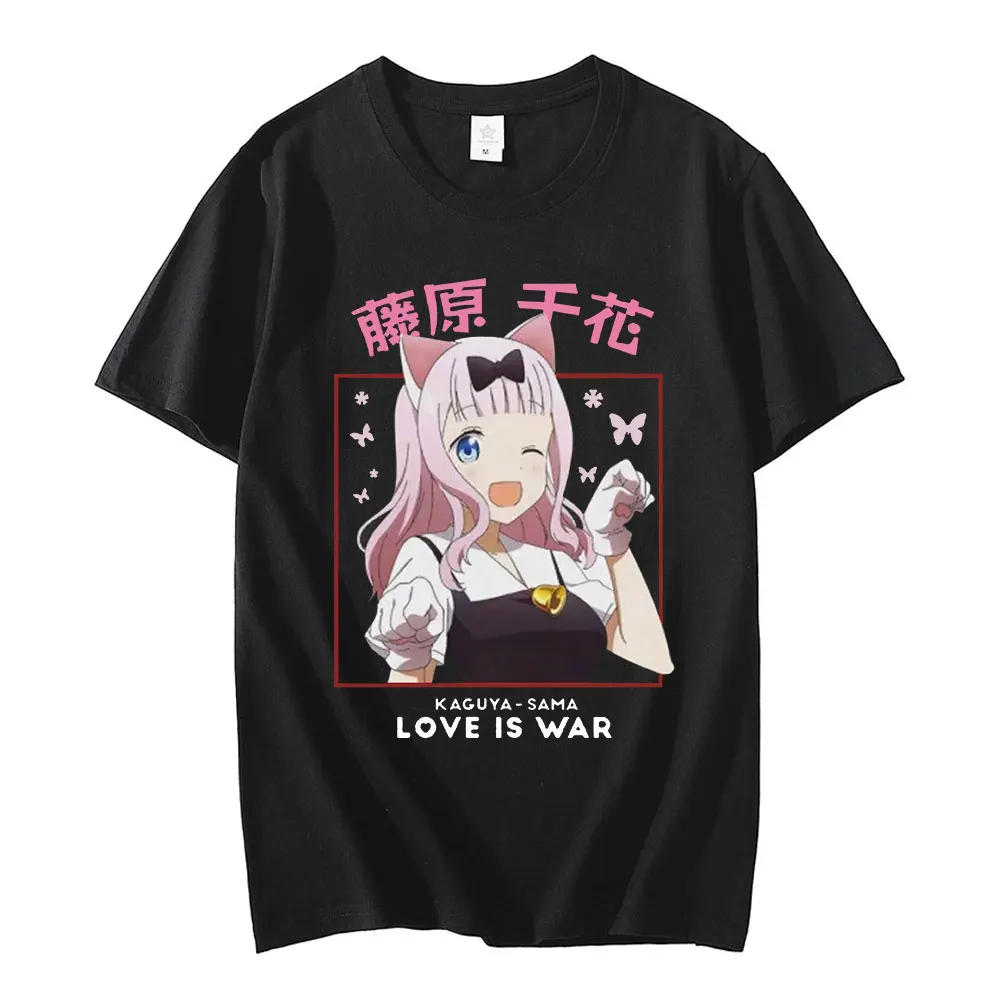 

Anime Kaguya Sama Love Is War Miyuki Fujiwara Chika T-Shirts 100% Pure Cotton Oversize Short Sleeve Tee Shirt Manga Streetwear