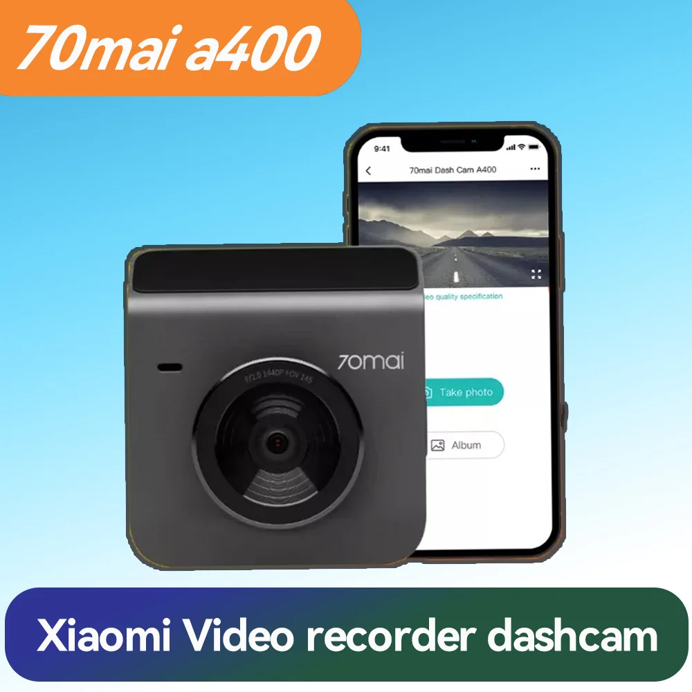 

70mai Car DVR Dash Camera 1440P HD Resolution GPS WIFI APP A400 AUTO Dual Channel Front and Back Sight Cam APP Control 145° FOV