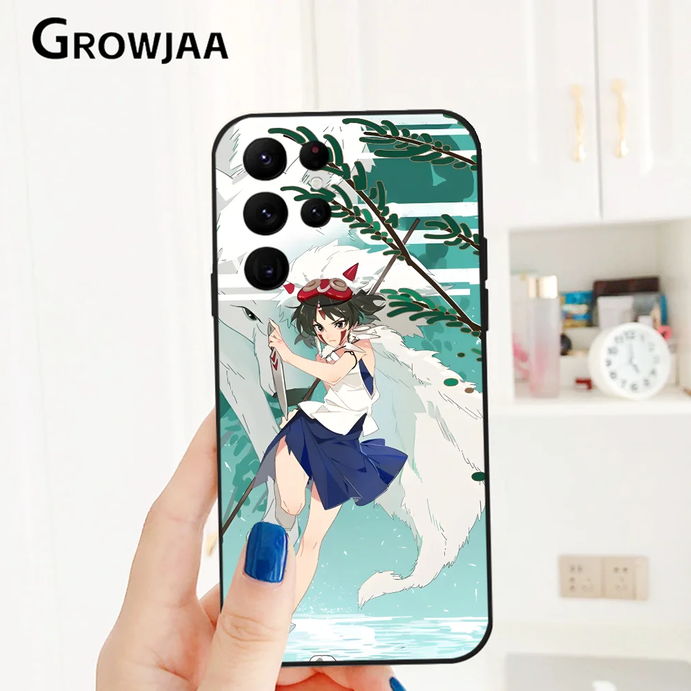 Anime P-Princess M-Mononoke Phone Case For Samsung Galaxy S25 S24 S22 S23 Ultra S21 S20 Plus 5G Protective Silicone Funda