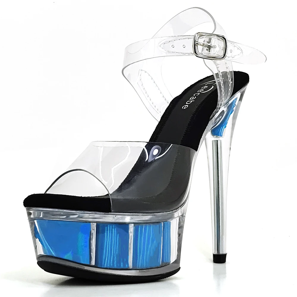 Leecab 6Inch/15cm High Heel Crystal Platform Party Sexy Clubbing Exotic Pole Dancing Dancer High Heels Sandals