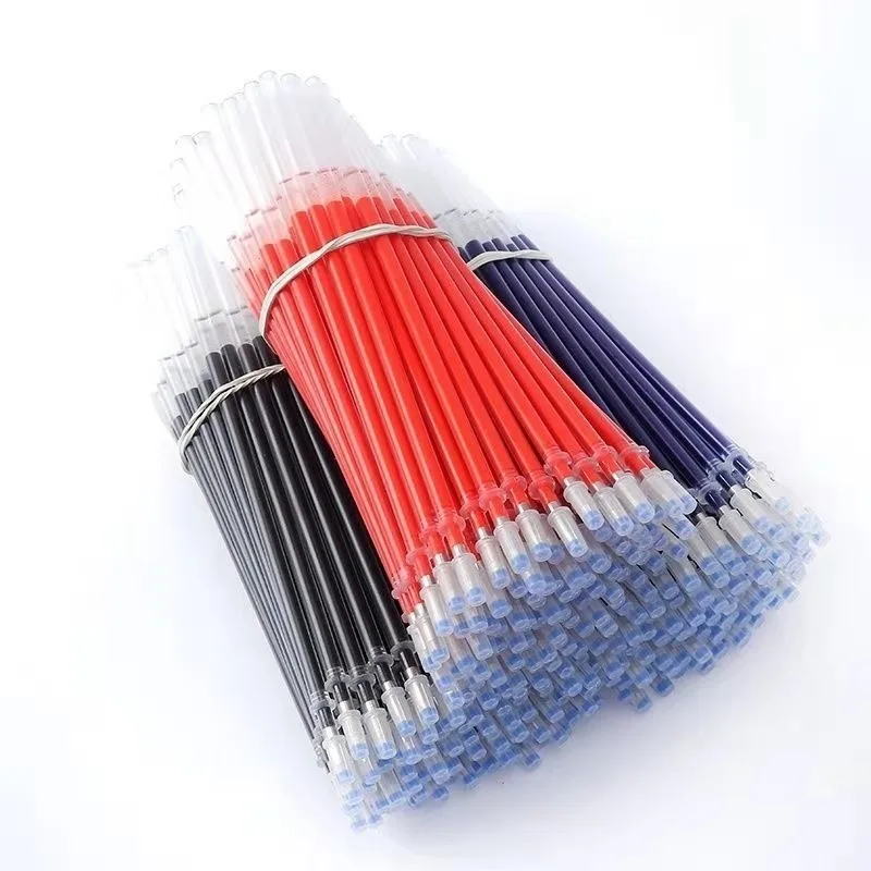 

100Pcs 0.38/0.5mm Gel Pen Refills Set Stationery School Office Supplies Tool Black Blue Red Ink Rods for Neutral Gel Pen Refill