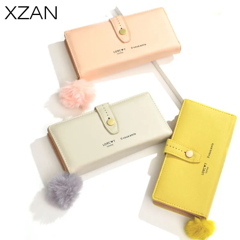 

Recommend Women Long Section Wallets Cute Girl Solid Color Zipper Pu Leather Fold-over Coin Purse Female Hand Wallet Purse