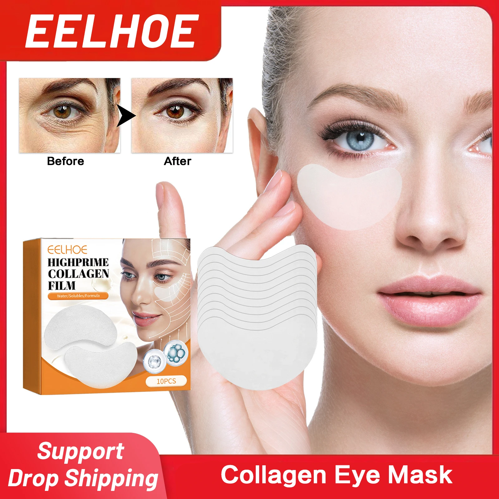 

Collagen Eye Mask Remove Dark Circles Puffiness Reduce Under Eye Bags Tightening Firming Hyaluronic Acid Moisturizing Eye Patch