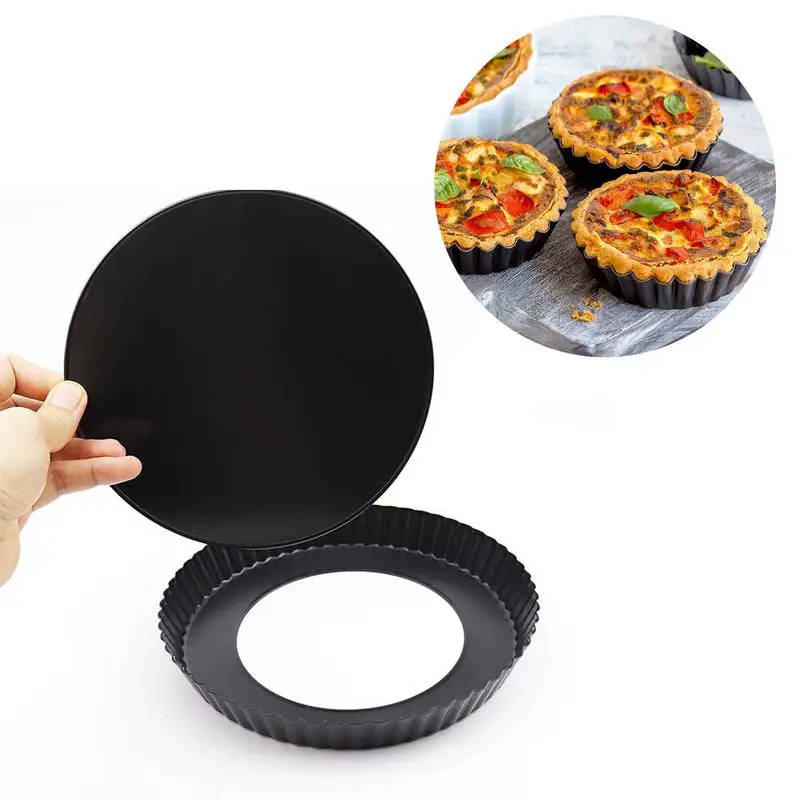 

Tart Pans With Removable Bottom Portable Non-stick Heavy Duty Pie Tart Pan Reusable Round Quiches Pans For Kitchen Accessories