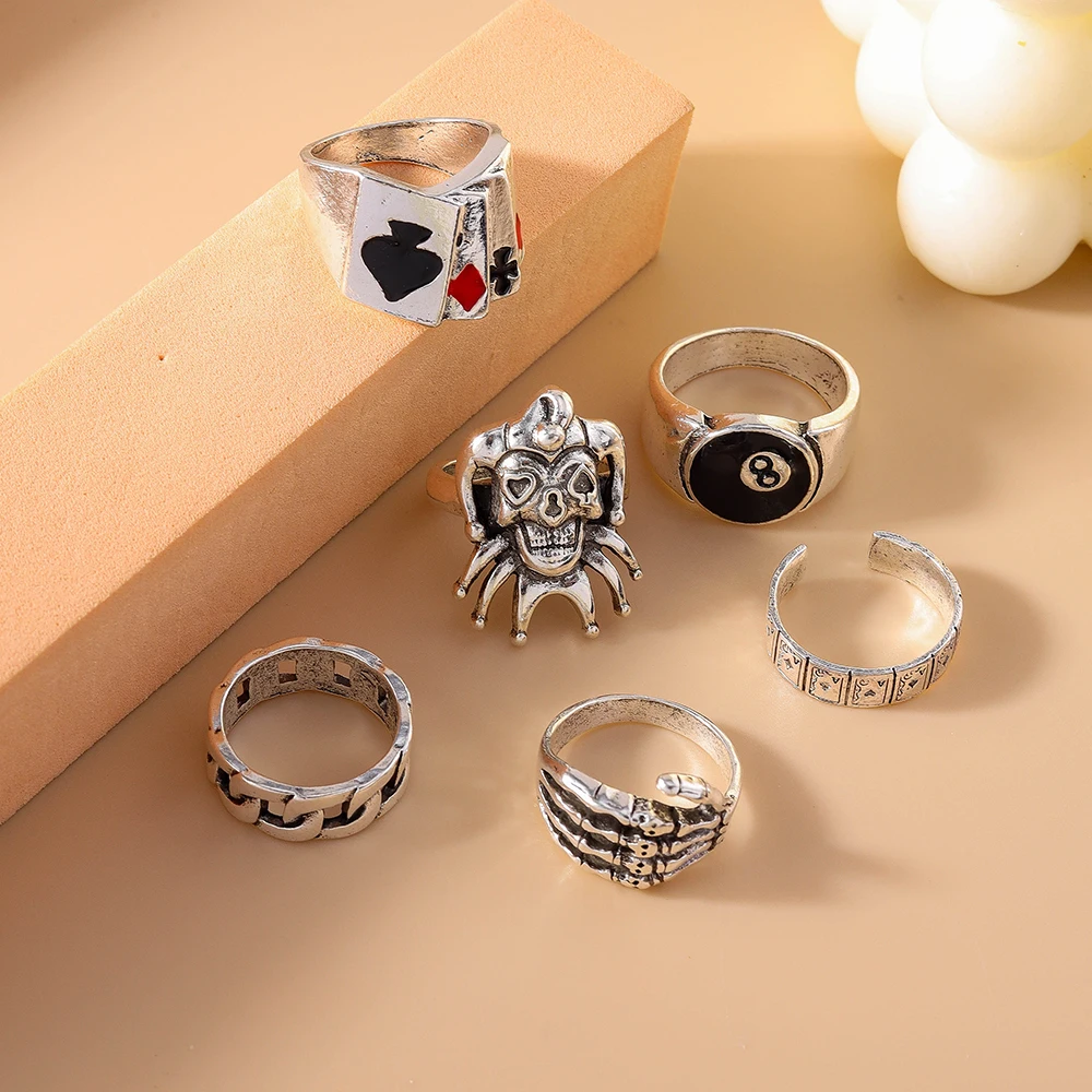 Aihua Punk Demon Claw Clown Poker Черный No 8 комплект бильярдных колец для женщин и мужчин