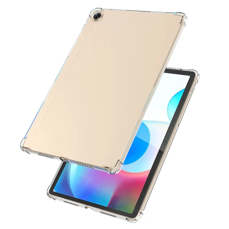 

Тонкая мягкая задняя крышка из ТПУ для Realme Pad чехол RMP2102 10,4 дюйма, прозрачный чехол для планшетного ПК с 4 противоударными подушками безопасности