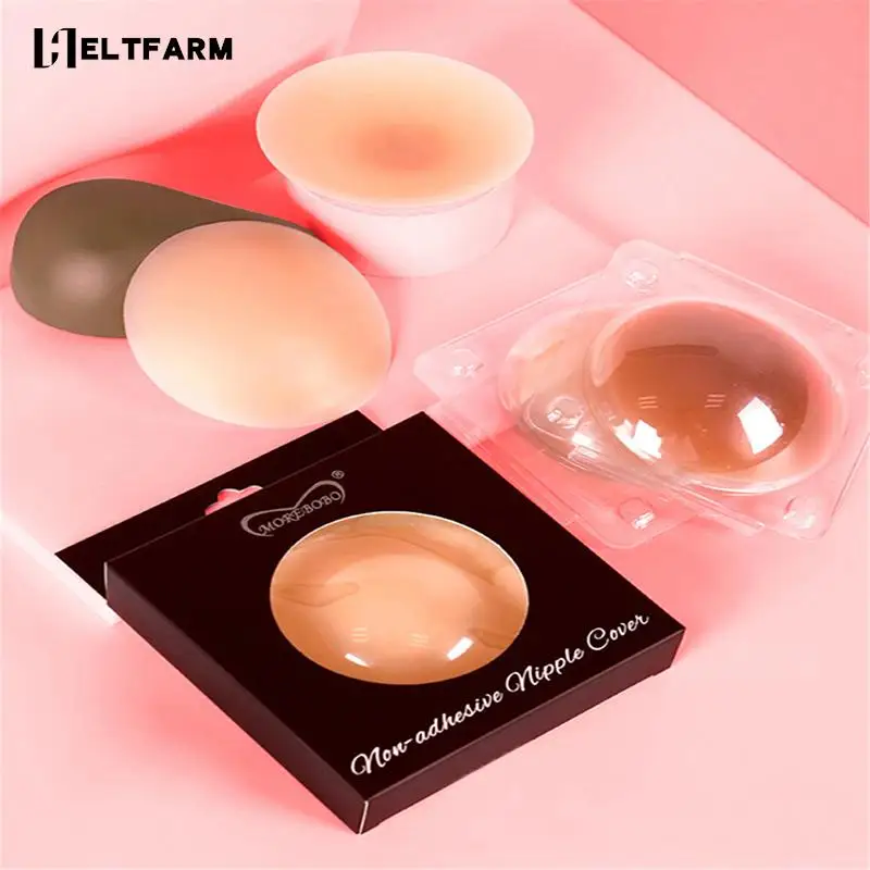 

1Pairs Adhesive Silicone Nipple Cover Invisible Bra Women’s Reusable Stickers Chest Boob Tape Sticky Bra Pasties Nipples