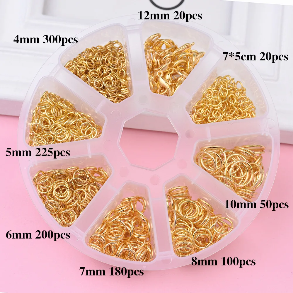 

460-1095 шт./корт. Комплекты для изготовления ювелирных изделий застежка-лобстер открытые соединительные кольца наборы ручной работы браслет о...