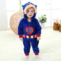 hot baby captain super hero pajamas costume winter newborn babe animal clothes anime cosplay outfit hooded jumpsuit for boy girl