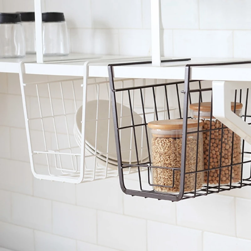 

Fashionkitchen Cabinet Iron Art Storage Organizing Shelf Storage Hanging Basket