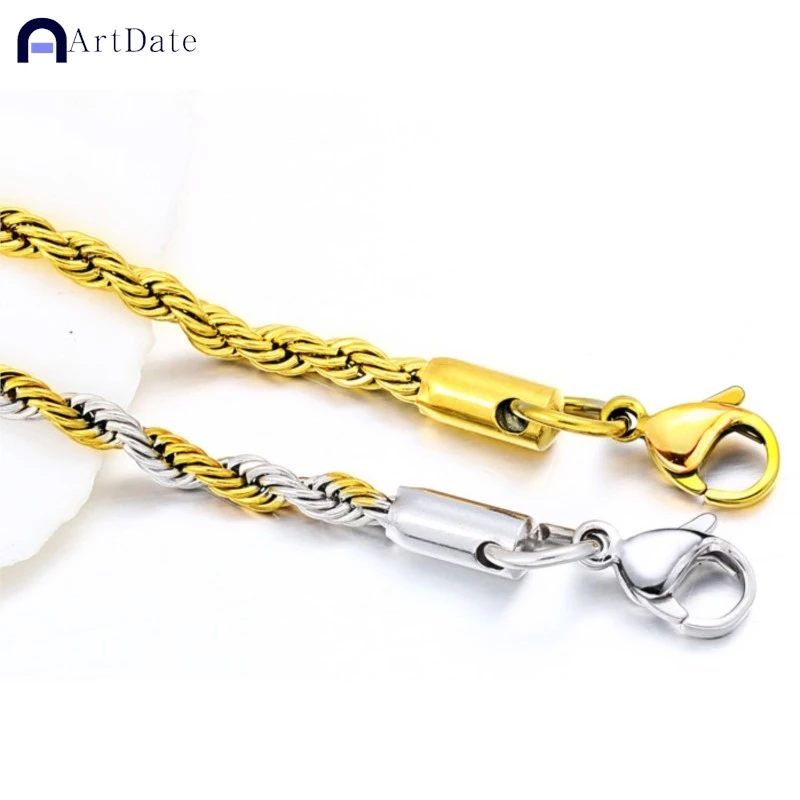 ArtDate Hip Hop Stainless Steel Twist Chain Men Bracelet Retro Gold Color Fashion Bracelet For Women Trendy Jewelry Accessories (art.: 3920ca4549dfc) - 3920ca4549dfc