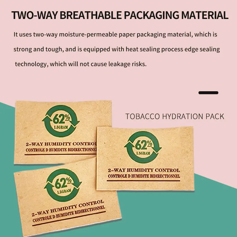 12 шт. 1 5 г RH 62% 2-сторонний контроль влажности травы табак увлажняющий пакет