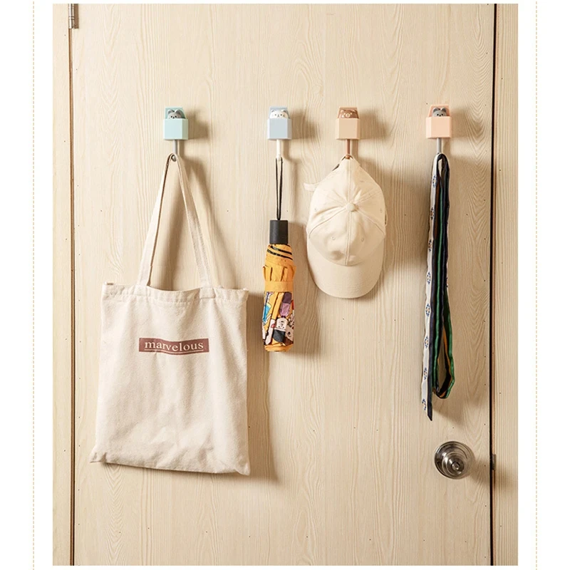 Крючки с мультяшным котом наклейки дверные крючки для спальни ключей зонтик