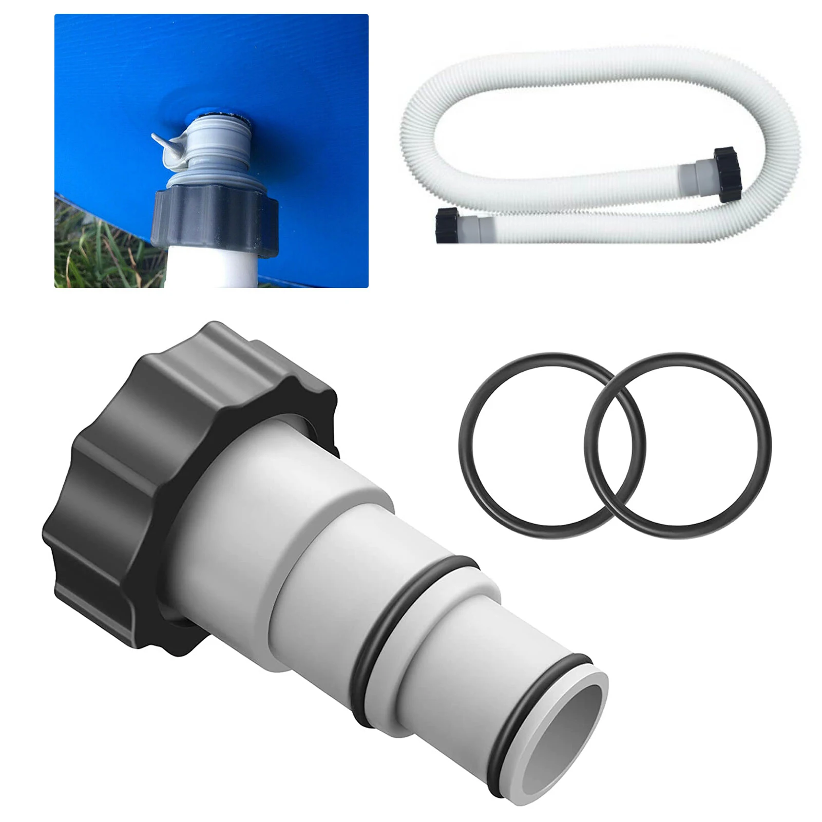 

Replacement Hose Adapter A w/Collar for Threaded Connection Pumps Hose Adapter for Plunger Valve & Pool Drain Pool Accessories f