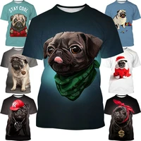 new mens cool t shirt dog pug 3d printed short sleeved shirt fashionable casual t shirts tops animal t shirt xs5xl
