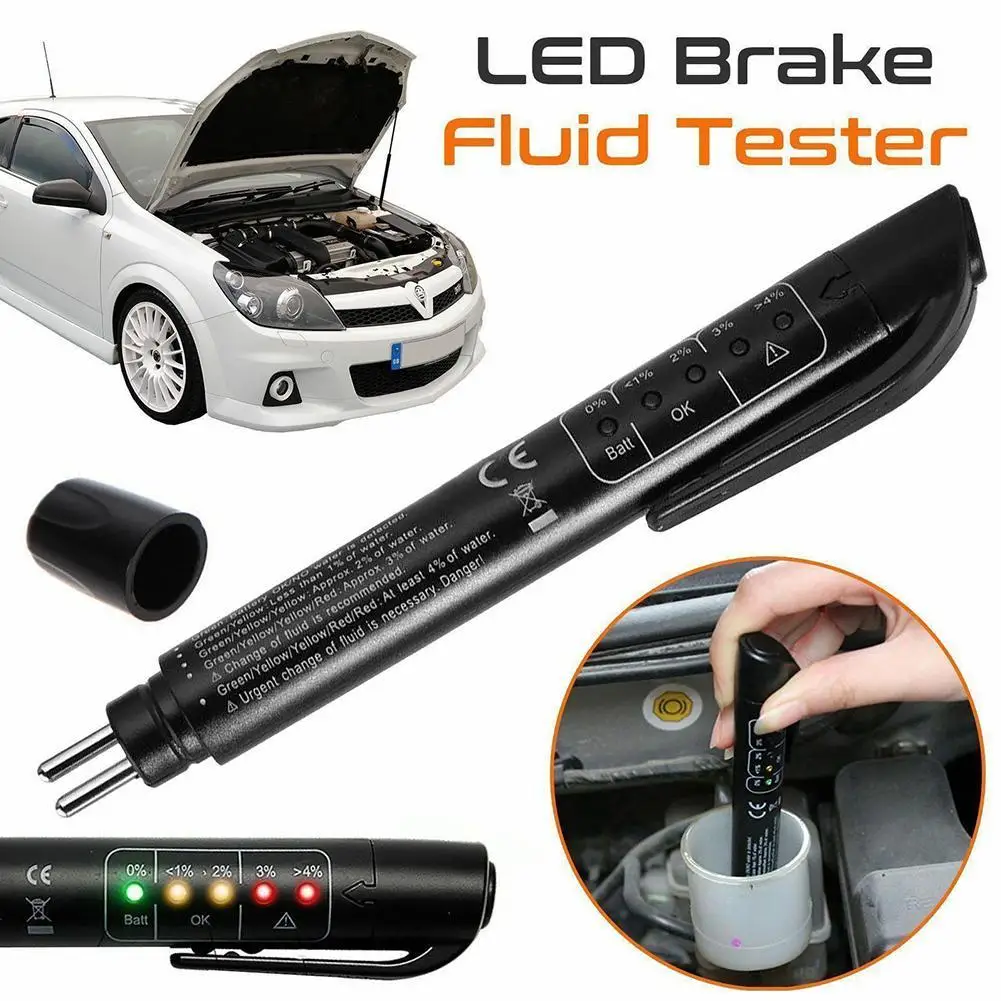 Universal Brake Fluid Tester Accurate Oil Quality Diagnostic Tools LED Indicator Liquid Testing Pen 