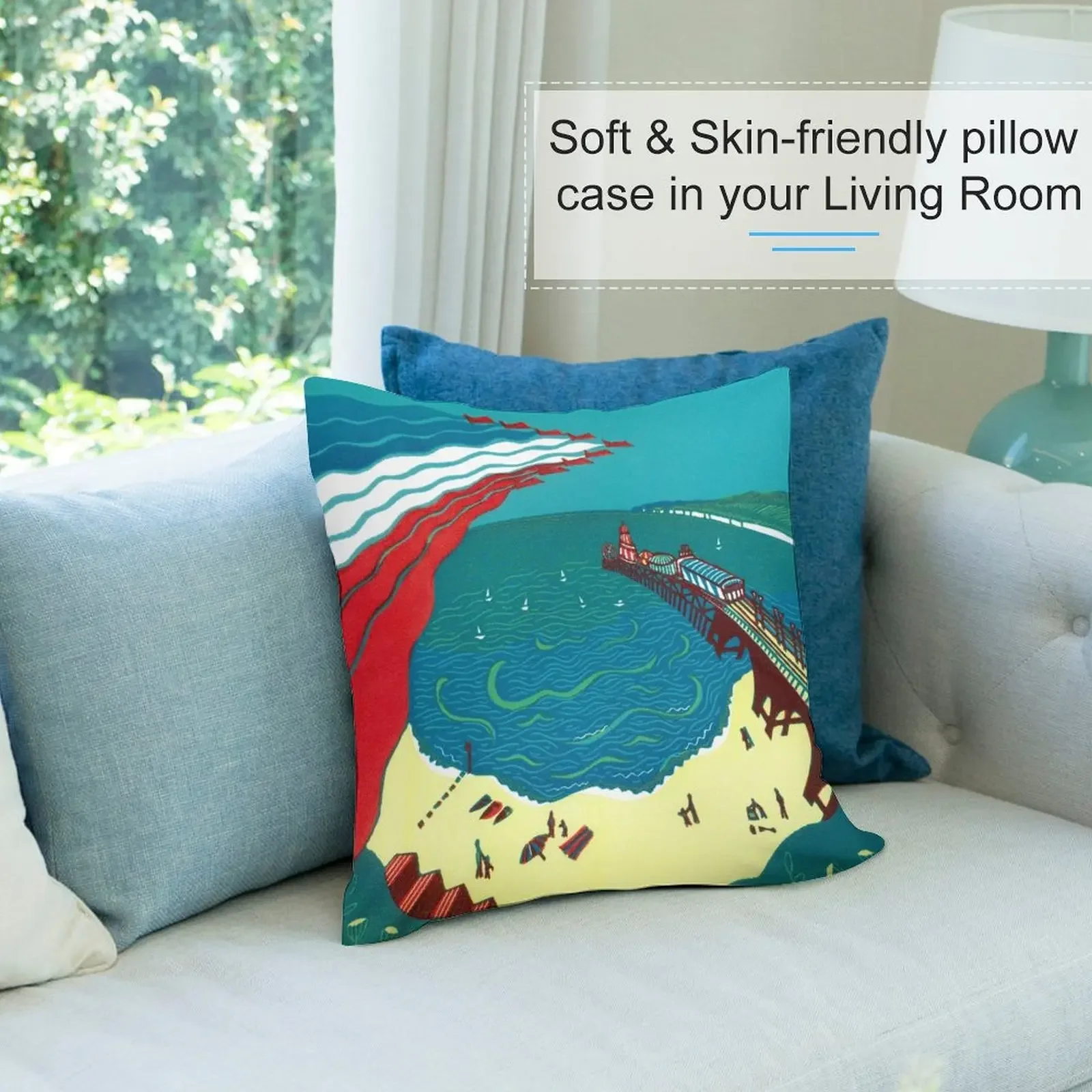 Red Arrows Bournemouth Beach - linocut от Francesca Whetnall Декоративная подушка Рождественские чехлы для