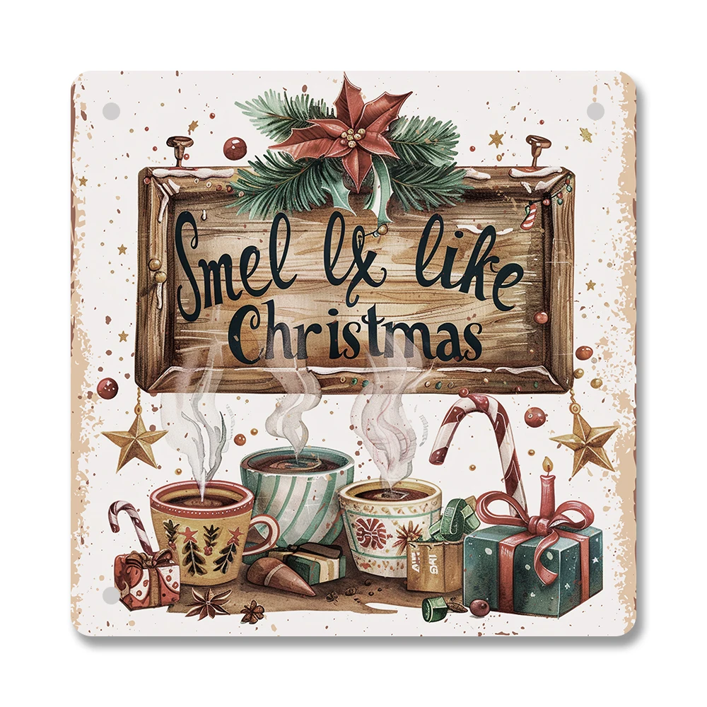 Рождественские металлические жестяные вывески для настенной художественной