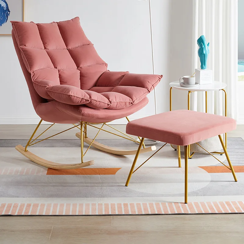 

Rocking Chair Nordic Balcony Rocking Chair Recliner Leisure Sofa Living Room Single Light Luxury Leisure Chair