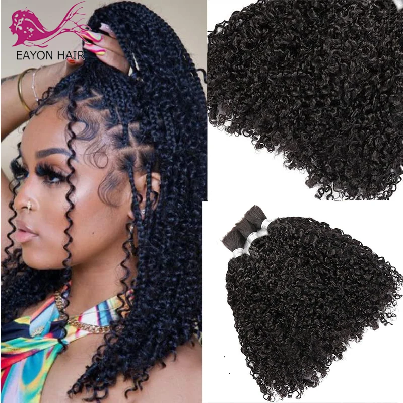 Sassy Curly Brazilian Human Hair Bulk for Braiding No Weft Extension Unprocessed Remy Hair Weaving 1/3Pcs Lot Natural Color