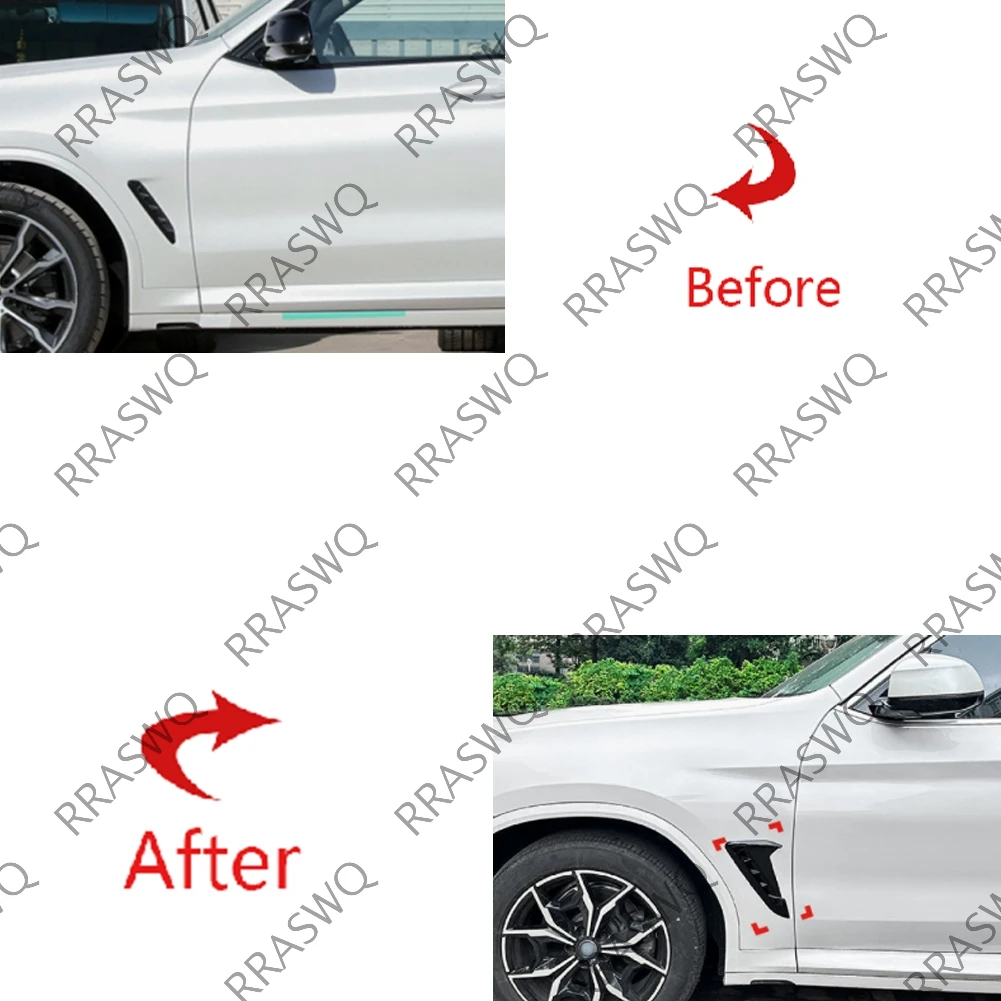 Фото Для BMW X3 X4 G01 G02 M Sport 2018-2023: Декоративная накладка на боковое крыло, карбоновая черная вентиляционная решетка, наклейка на воздуховод, внешний декор №4