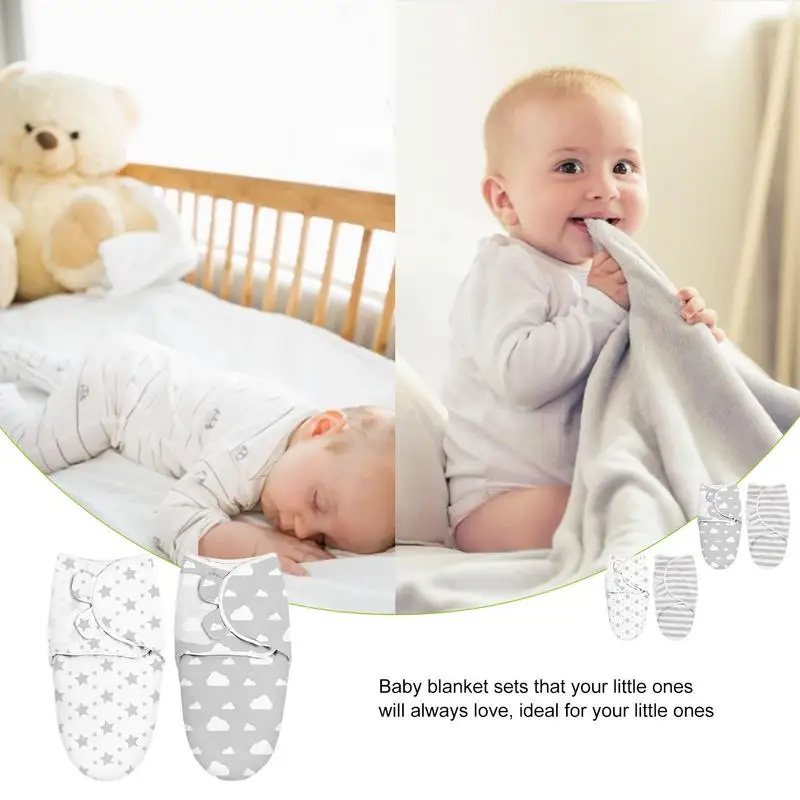 

2 Pack Baby Swaddle Blanket Soft Wrap Blanket For 06 Months Baby Sleeping Bag Ntishock Pure Cotton Swaddled Sleeping Bag