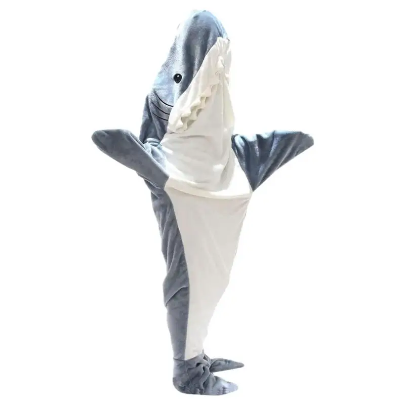 

Shark Blanket Wearable Blanket Hoodie Hooded Shark Sleeping Bag Cosplay Costume Chirstmas Birthday Gifts For Shark Lovers Adults