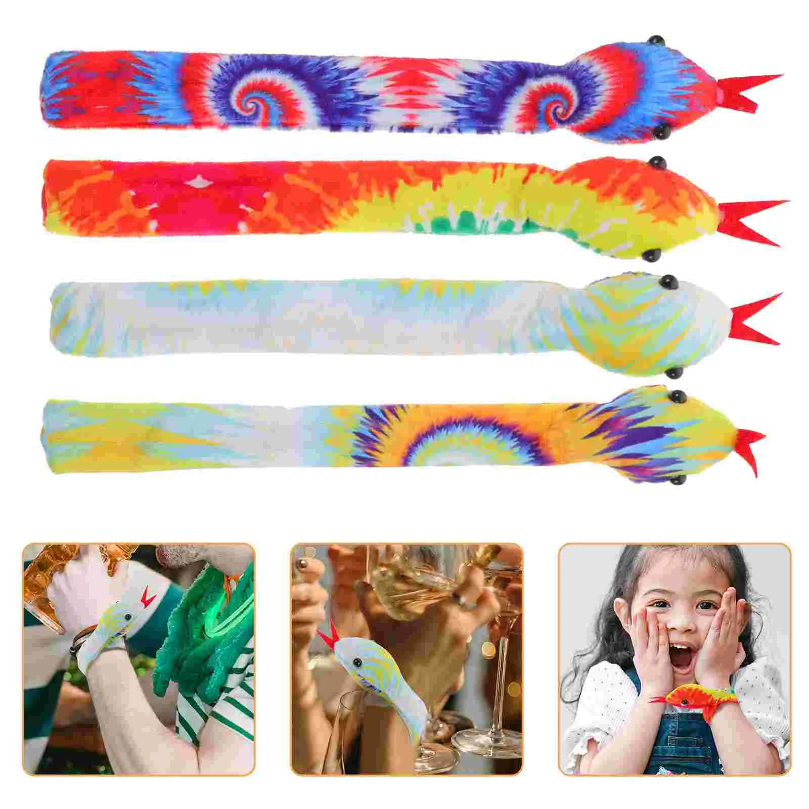 4 шт. плюшевая игрушка-змея кольцо для мальчиков игрушки браслеты Хэллоуина