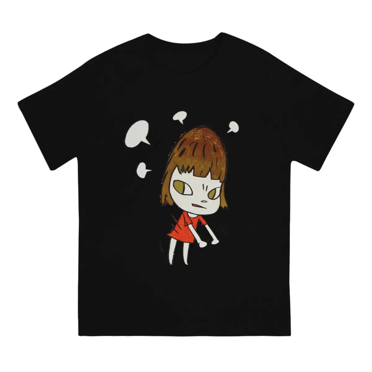 

Little Girl Dancing TShirt Men 100% Cotton Funny T-Shirt Crew Neck Yoshitomo Nara Japanese Artist Tee Shirt Short Sleeve Clothes