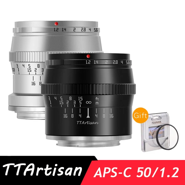 

TTArtisan 50 мм F1.2 фотообъектив с ручной фокусировкой для SONY E FUJI X Canon M Nikon Z Leica L Panasonic Olympus M43 черный серебристый