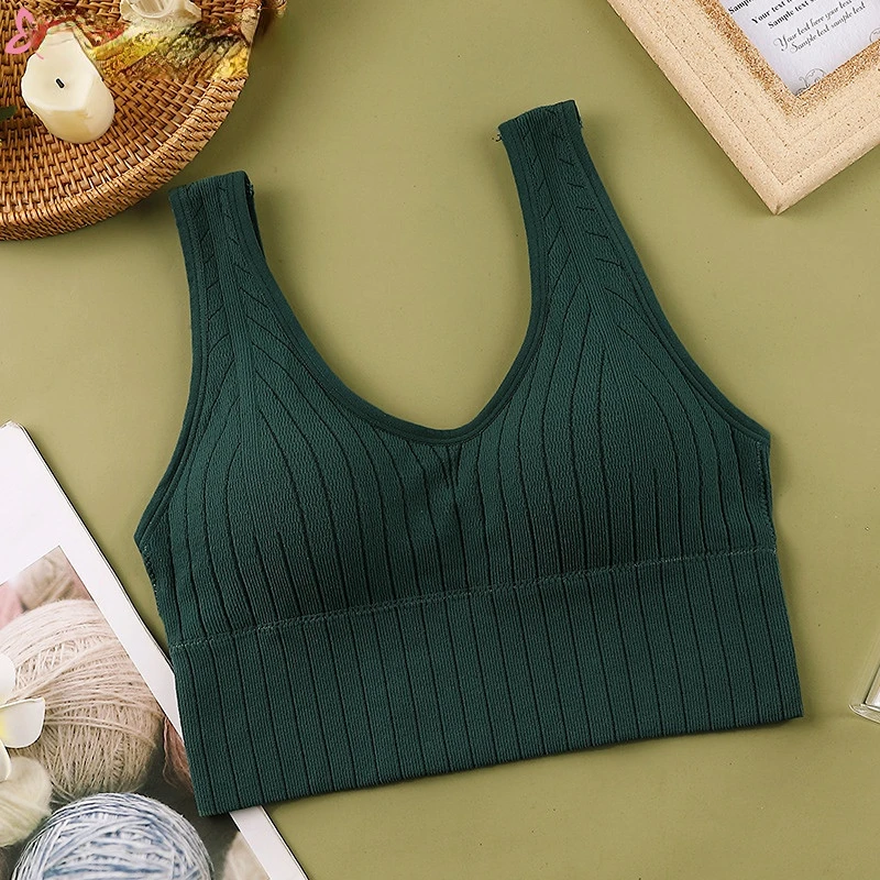 

Threaded Vest Wrap Chest No Steel Ring Beautiful Back Bottoming Sexy Underwear 2022 European and American Fashion All-match