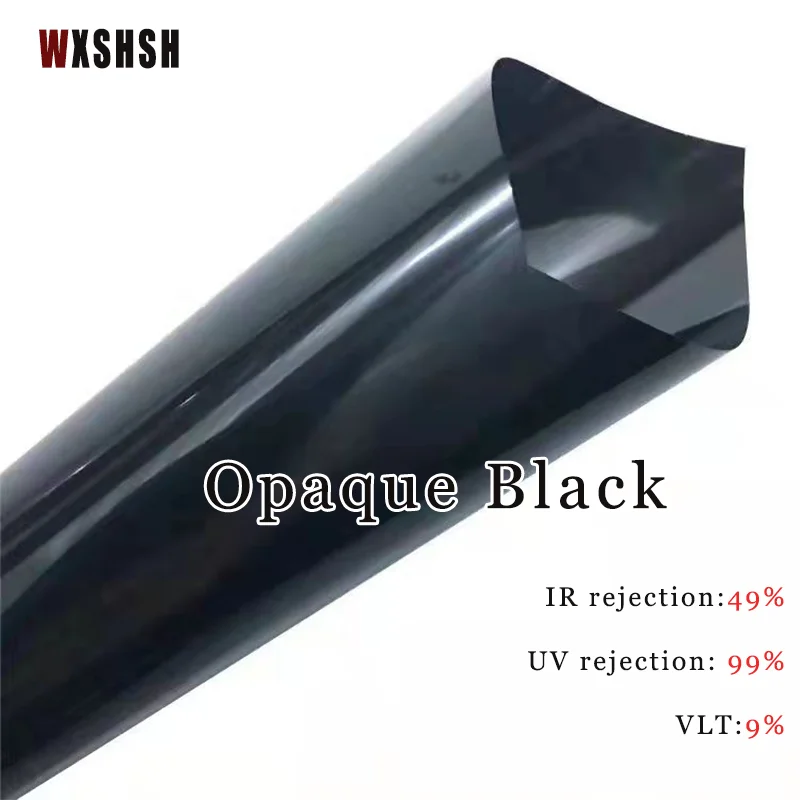 

70cm Width Opaque Black Window Film Stained Self-Adhesive Removable Privacy Protection Sun-Blocking Blackout 100% Window Film