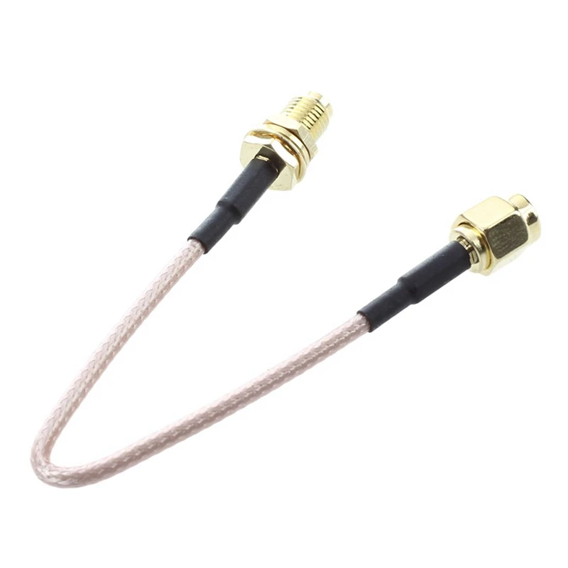 

10X SMA Female SMA Male F / M Antenna Connection Cable Adapter Black + Gold
