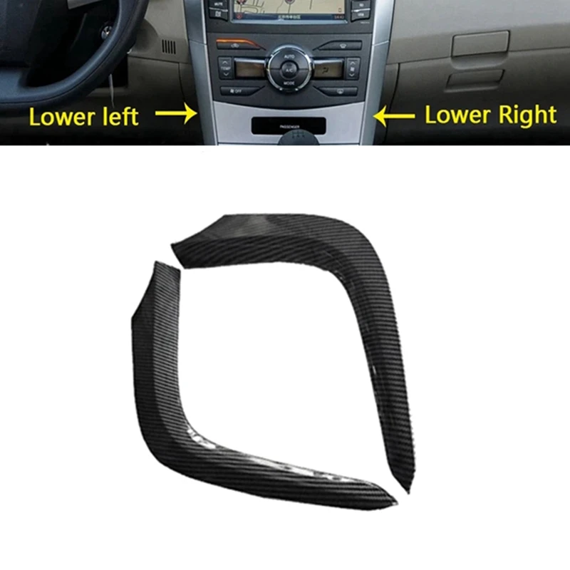 

1 пара приборной панели для Toyota Corolla Altis 2007-2013 консоли из АБС-углеродного волокна розетки Нижняя отделка