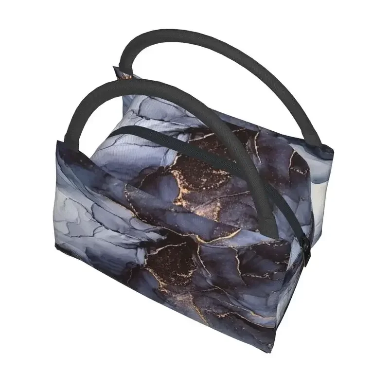 Роскошные черные и серые Агатовые камни с золотой текстурой Изолированные сумки