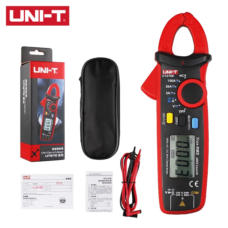 Мини-мультиметр-зажим UNI-T UT210E цифровой электрический инструмент Зажим