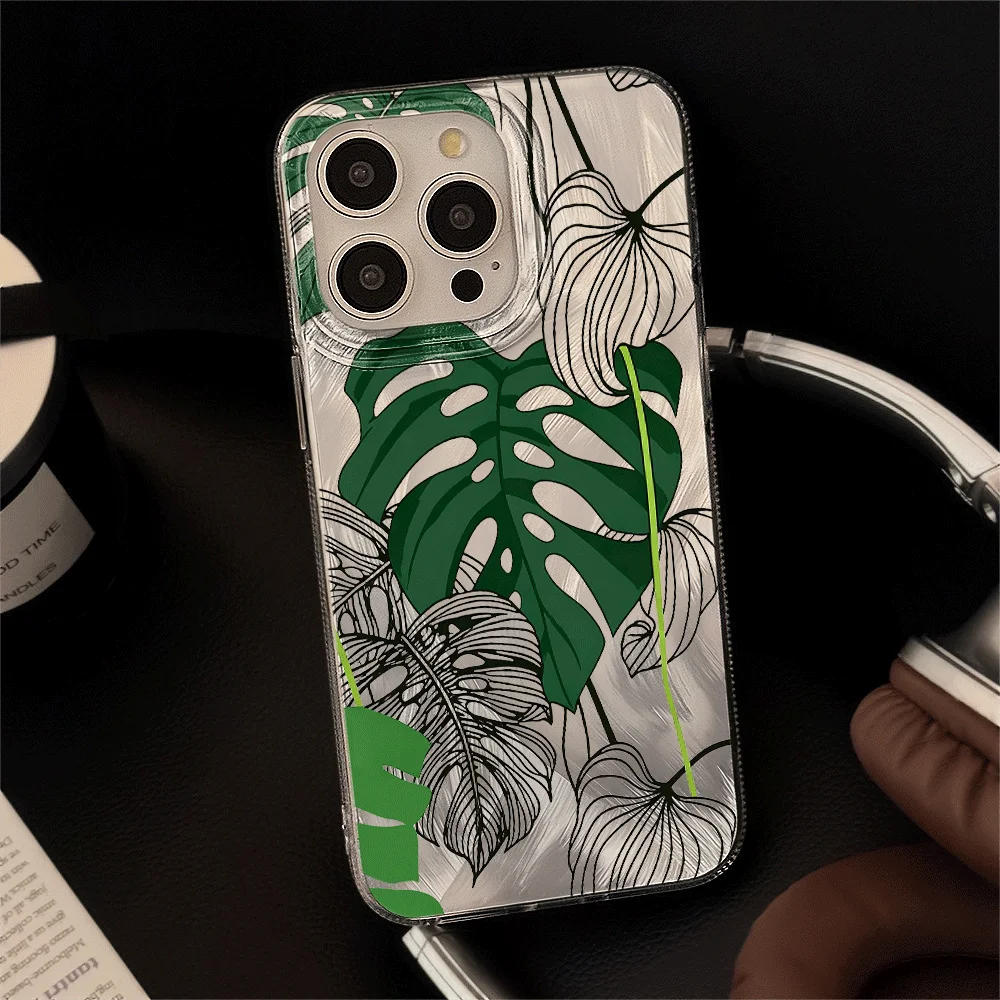 Фото Чехол для телефона Samsung Galaxy S26 S25 S24 S23 Ultra Plus S21 S22 FE A26 A53 A35 A16 A36 A54 A55 A56 Monstera Deliciosa INS Cover №5
