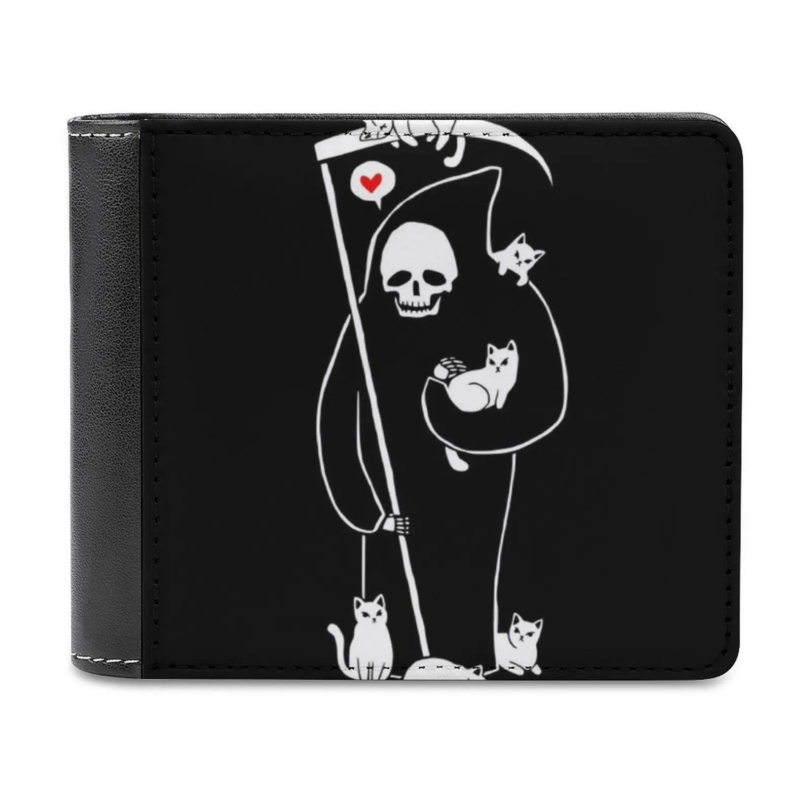 

Модный кошелек для кредитных карт Death Is A Cat Person, кожаные кошельки, персонализированные кошельки для мужчин и женщин, кошка, кошка, смерти, мра...