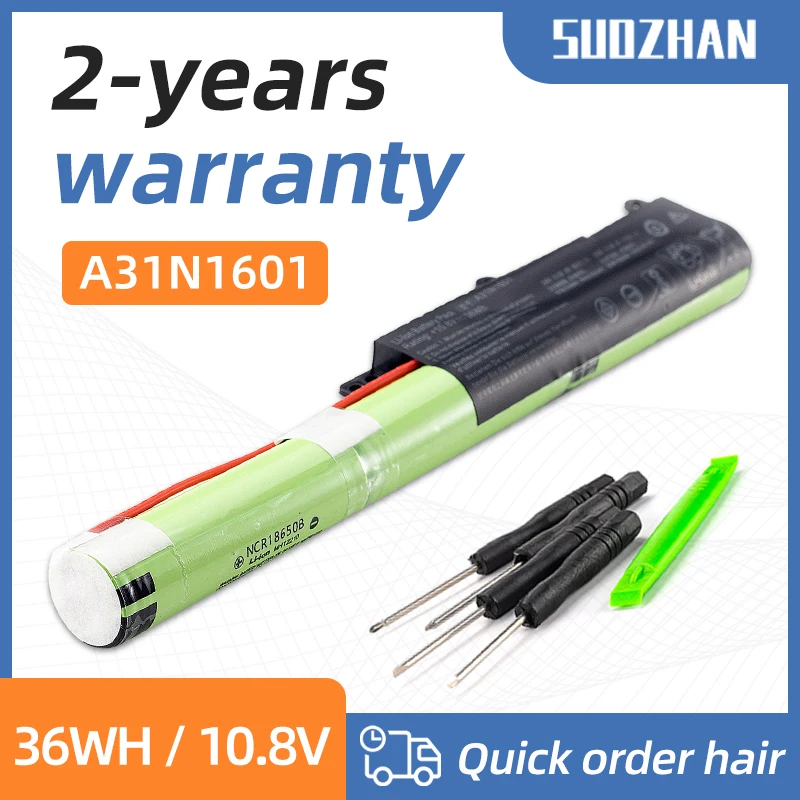 Аккумулятор SUOZHAN A31N1601 3200 мАч для ASUS F541UA R541UA R541UJ R541UV X541SA X541SC X541U X541S X541U X541UA X541UV A31LP4Q